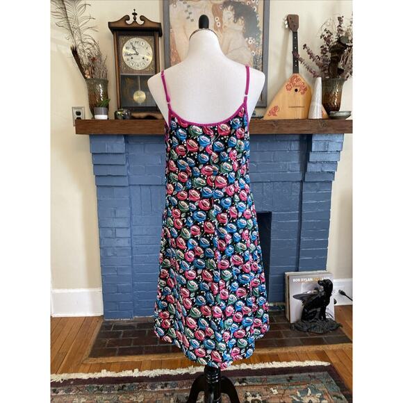 VINTAGE Apsara Mod Floral Babydoll Y2K Slip Dress Retro Cotton Sz XL Tank 90s - Picture 4 of 14